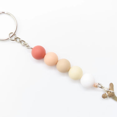 Burnt Orange/Beige Shark Tooth Keychain