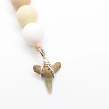 Burnt Orange/Beige Shark Tooth Keychain