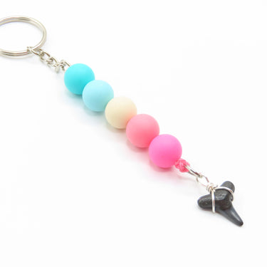 Cotton Candy Shark Tooth Keychain