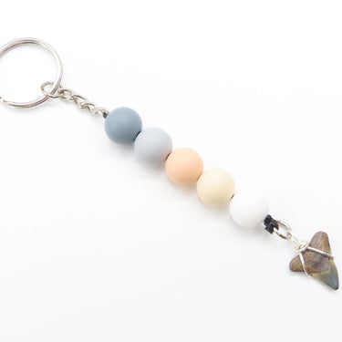 Grey/Beige Shark Tooth Keychain