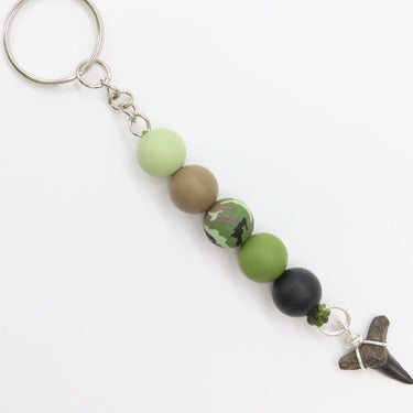 Camouflage Shark Tooth Keychain