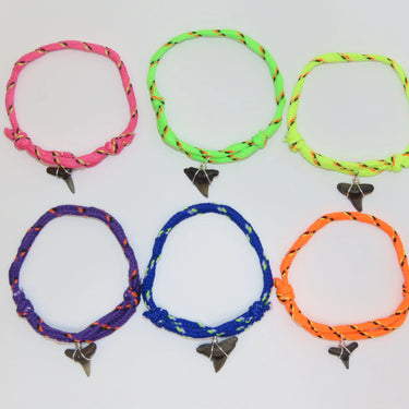 6 Shark Tooth Bracelet for Boys, Girls, Shark Themed Party Favors for Kids, Birthday Party Favors for Kids, Ocean Themed, Neon Bracelets