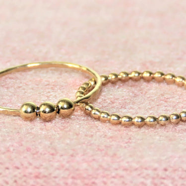 14K Gold Filled Anxiety/Fidget Ring and Beaded Band Duo,