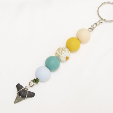 Flower Shark Tooth Keychain