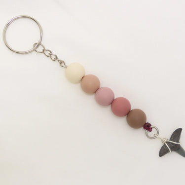 Brown/Mauve Shark Tooth Keychain