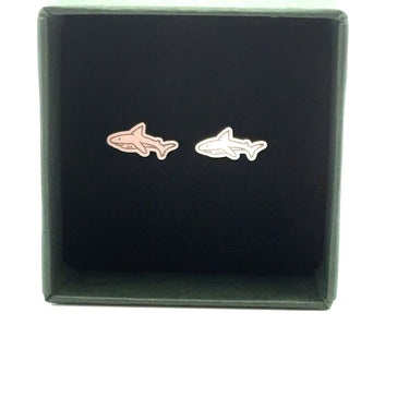 Sterling Silver Shark Stud Earrings