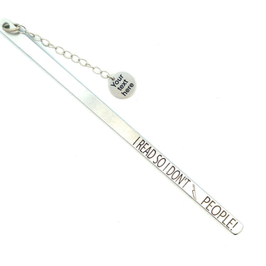 “I READ SO I DON’T STAB PEOPLE” Aluminum Bookmark with Personalized Tassel