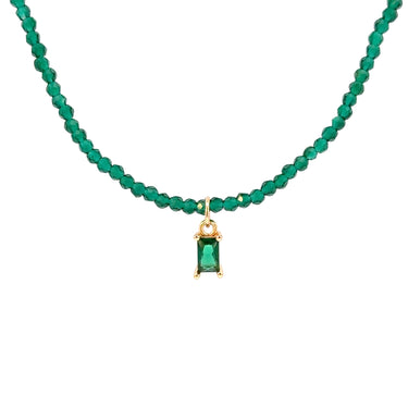 Dainty Emerald Green Crystal Necklace