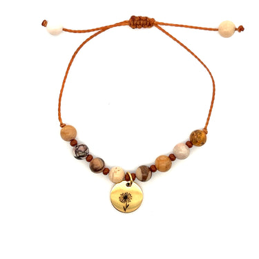 Personalized Brown Zebra Jasper Bracelet/ Anklet