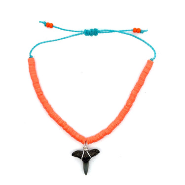 Coral/Orange Vinyl Disk Shark Tooth Bracelet