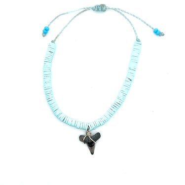 Baby Blue Vinyl Disk Shark Tooth Bracelet