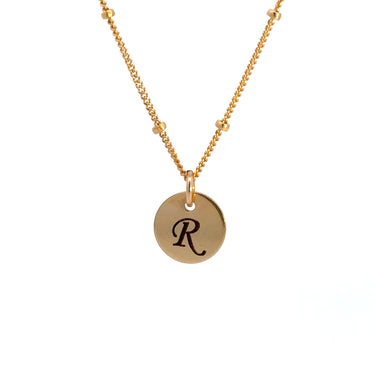 14k Gold Filled Mini Circle Tag Necklace