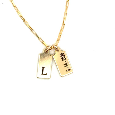 14k Gold Filled Personalized Mini Tag Necklace