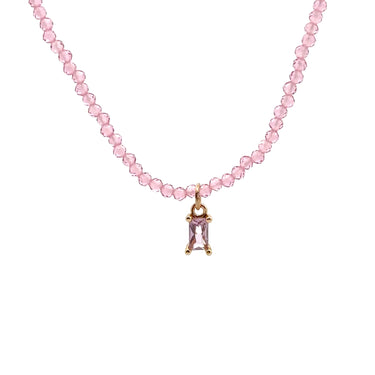 Dainty Pale Pink Crystal Necklace