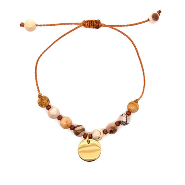 Personalized Brown Zebra Jasper Bracelet/ Anklet