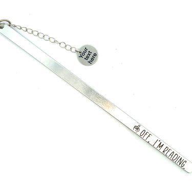 “F**k Off I’m Reading” Aluminum Bookmark with Personalized Engraved Tassel