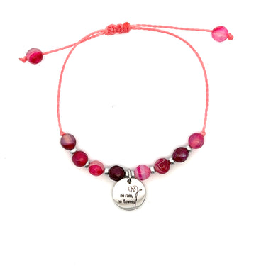 Personalized Fuchsia Hot Pink Agate Bracelet/Anklet