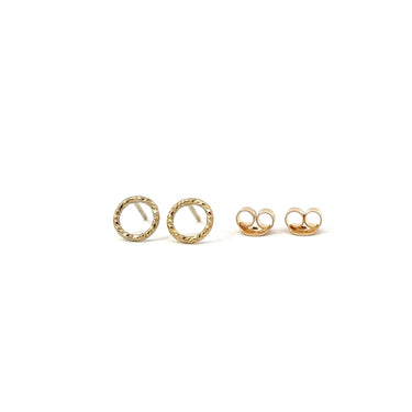 14k Gold Filled Sparkle Circle Post Earrings