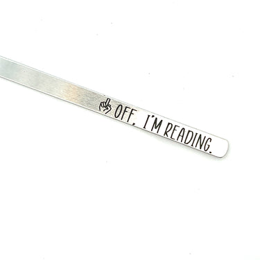 “F**k Off I’m Reading” Aluminum Bookmark with Personalized Engraved Tassel