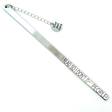 “I READ SO I DON’T SHOOT PEOPLE” Aluminum Bookmark with Personalized Engraved Tassel